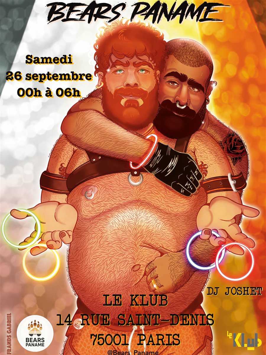 Affiche Bears Paname au Klub dessinée par Frands Gabriel