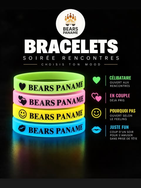 Les bracelets de couleur Bears Paname